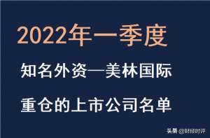 美林公司(2022年一季度知名外资--美林国际公司重仓的A股上市公司名单5-13)