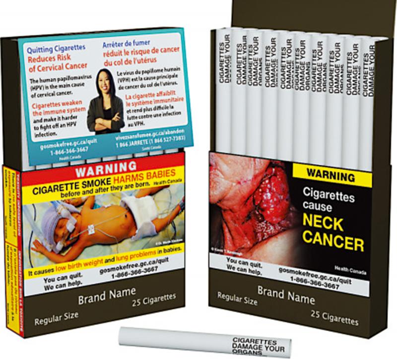 加拿大新规 每根香烟均须贴健康警告