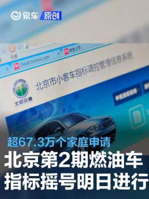 北京汽车指标摇号下载(北京2023年第2期燃油车指标摇号明日进行 超673万个家庭申请)